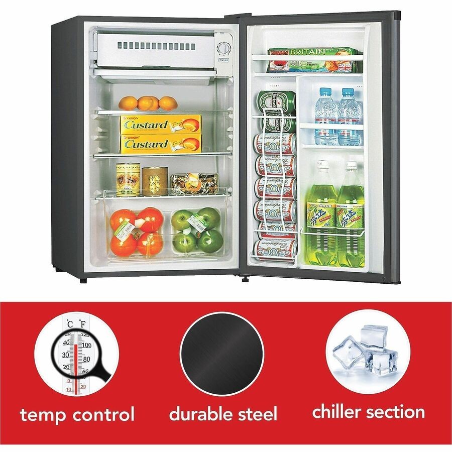 Lorell LLR72313 3.3 Cu.ft Compact Refrigerator Black