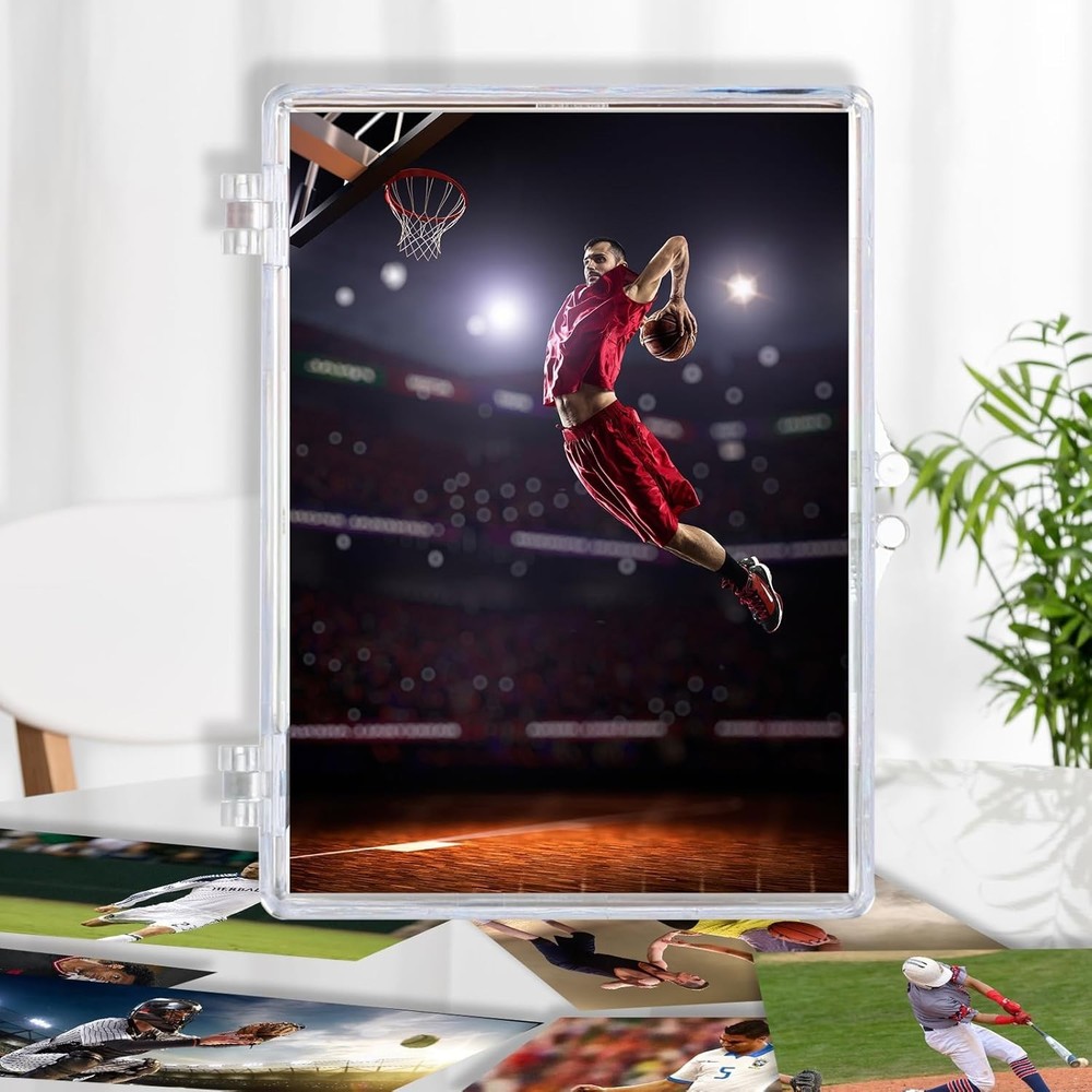 10-Pack 100-Count Hinged Trading Card Storage Boxes - Clear Deck Case Collection