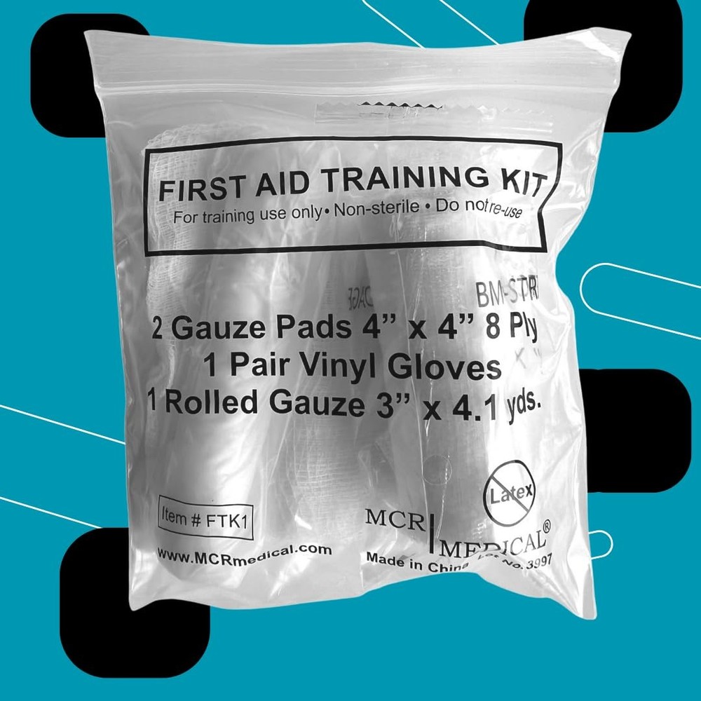 MCR Box of 100 First Aid Training Kits, Basic