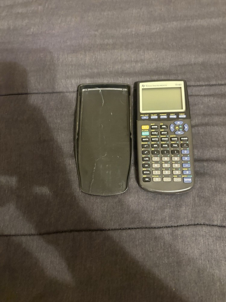 Texas Instruments TI83 Plus Calculator *TESTED & WORKING* With Cover