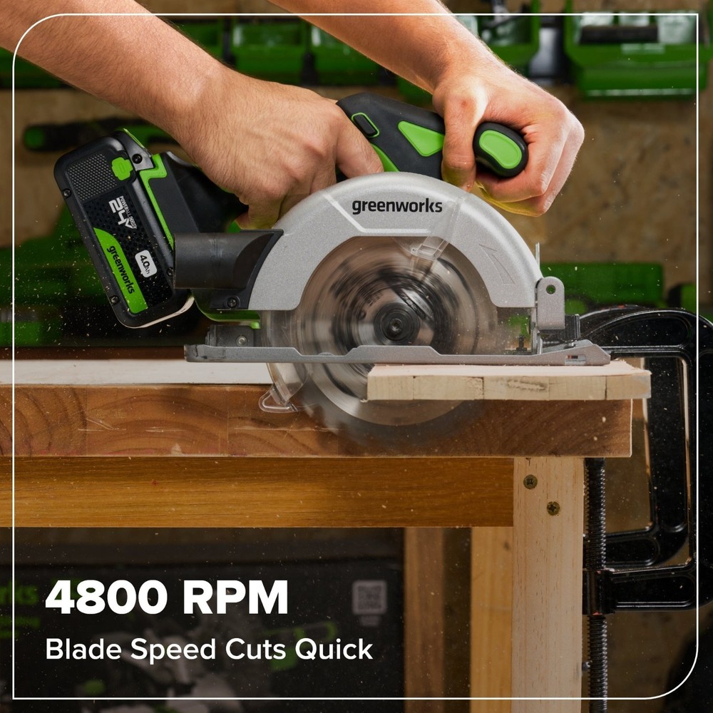 Greenworks 24V 4 Power Tool Set - Drill, Impact Driver, Circular Saw, Flashlight