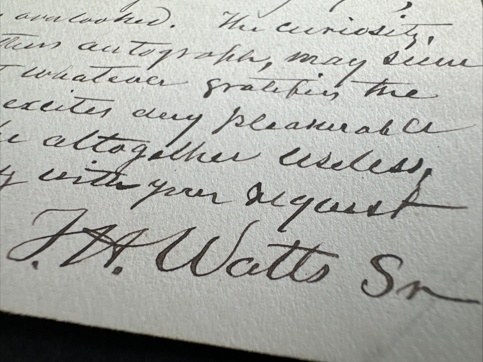 Thomas Hill Watts Confederate Attorney General Autograph Letter Civil War AL Gov