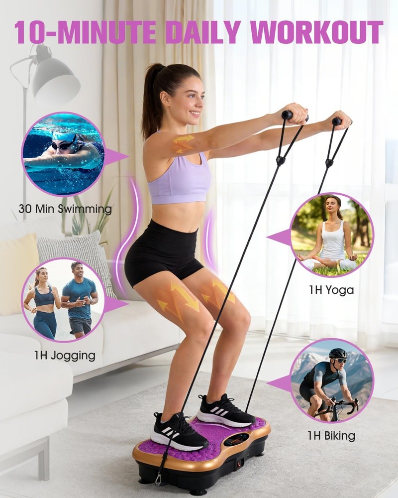 Vibration Plate Exercise Machine, Full Body Vibration Platform for Lymphatic ...
