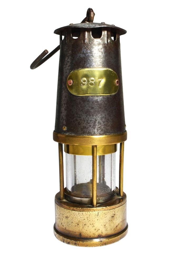 Antique Miners Safety Lamp, Protector SL, British