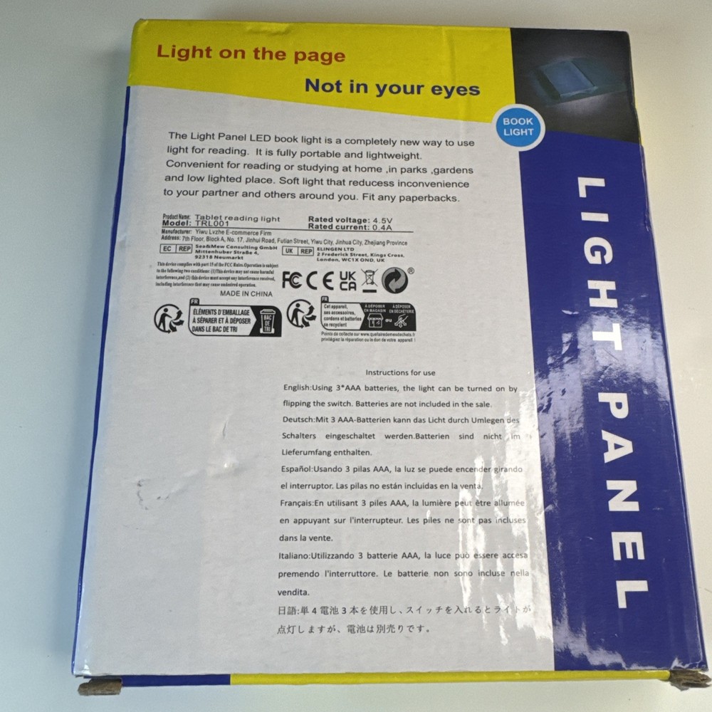 2pc LED Panel Reading Light, Flat Book Light Page Book Light For Reading In Bed