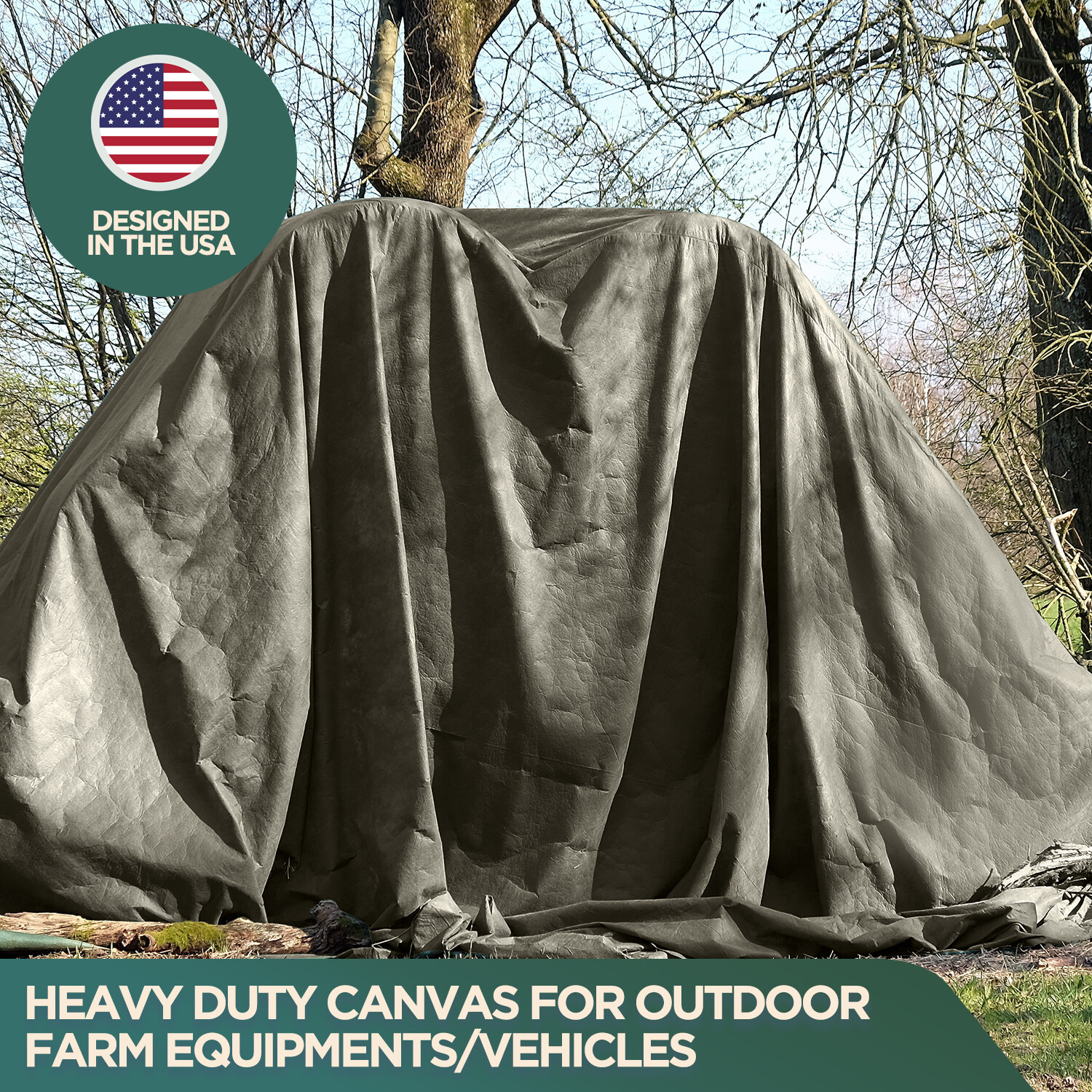 Heavy Duty Canvas Tarp - 100% Cotton Canvas - Water and Mildew Resistant