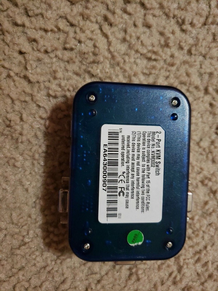 ZONET KVM3002 2 PORT KVM SWITCH NO CABLE