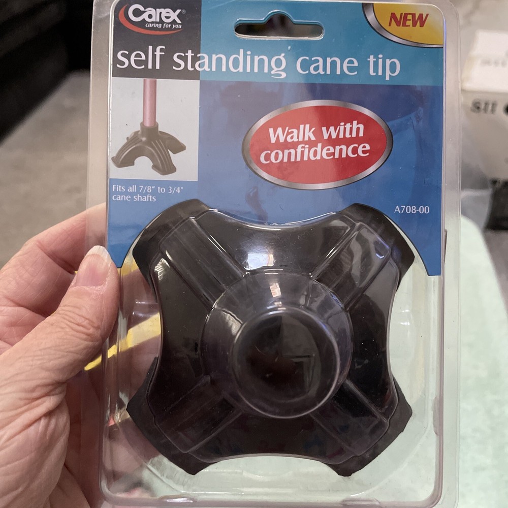 Carex Self Standing Cane Tip Solid Rubber New Sealed