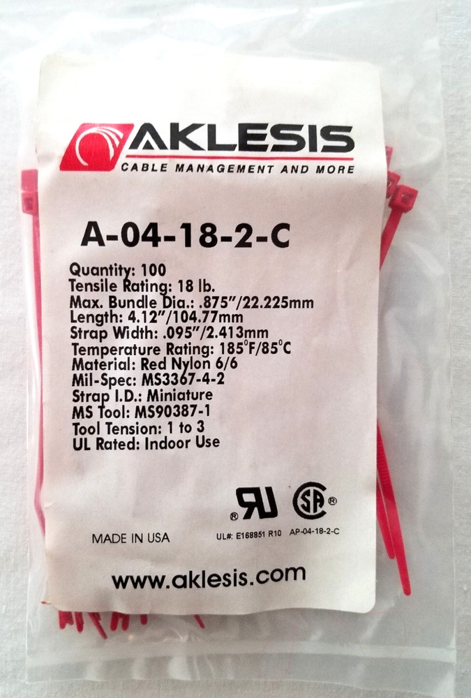 Zip Ties 4” Red - 200 Quantity