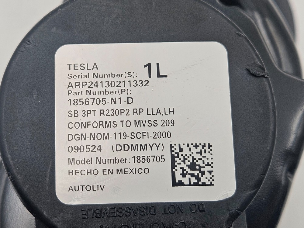 2024-2025 Tesla Model 3 Front Left Driver Seatbelt Retractor 1856705N1D OEM