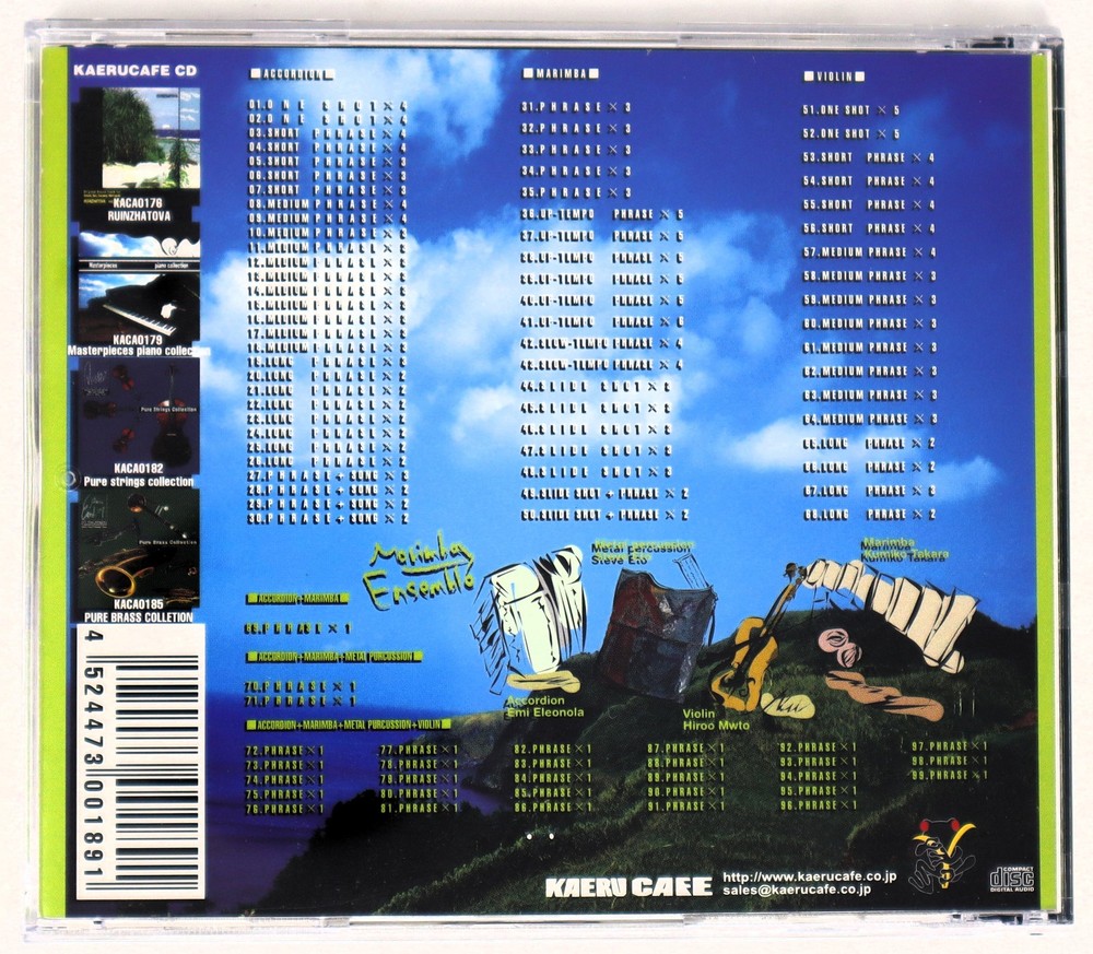 Kaeru Cafe Marimba Ensemble Sample Library/Sound Library/Sampling CD 1990s