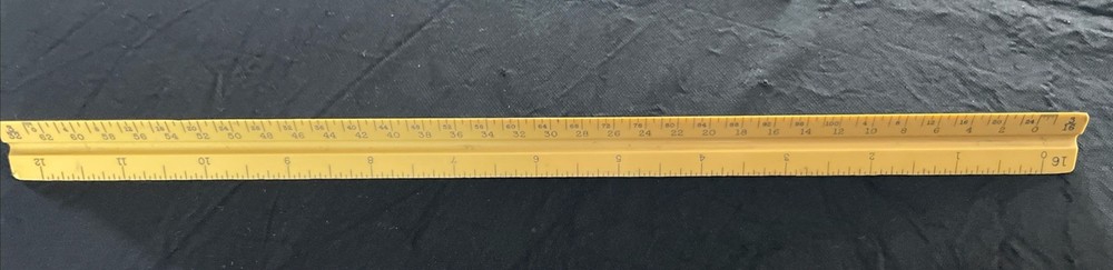 Vintage Triangular Ruler 12" Dietzgen 21626 Drafting Engineer Architect FREE S&H