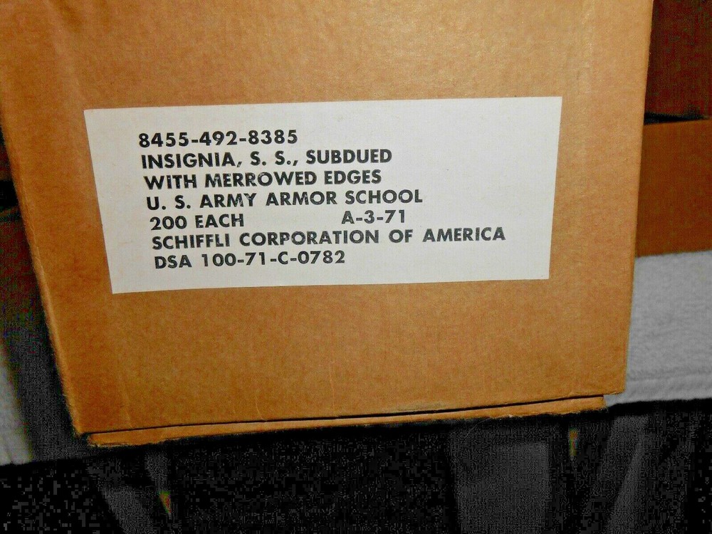 Unissued USGI THE ARMOR SCHOOL Patch Subdued Merrowed Edge