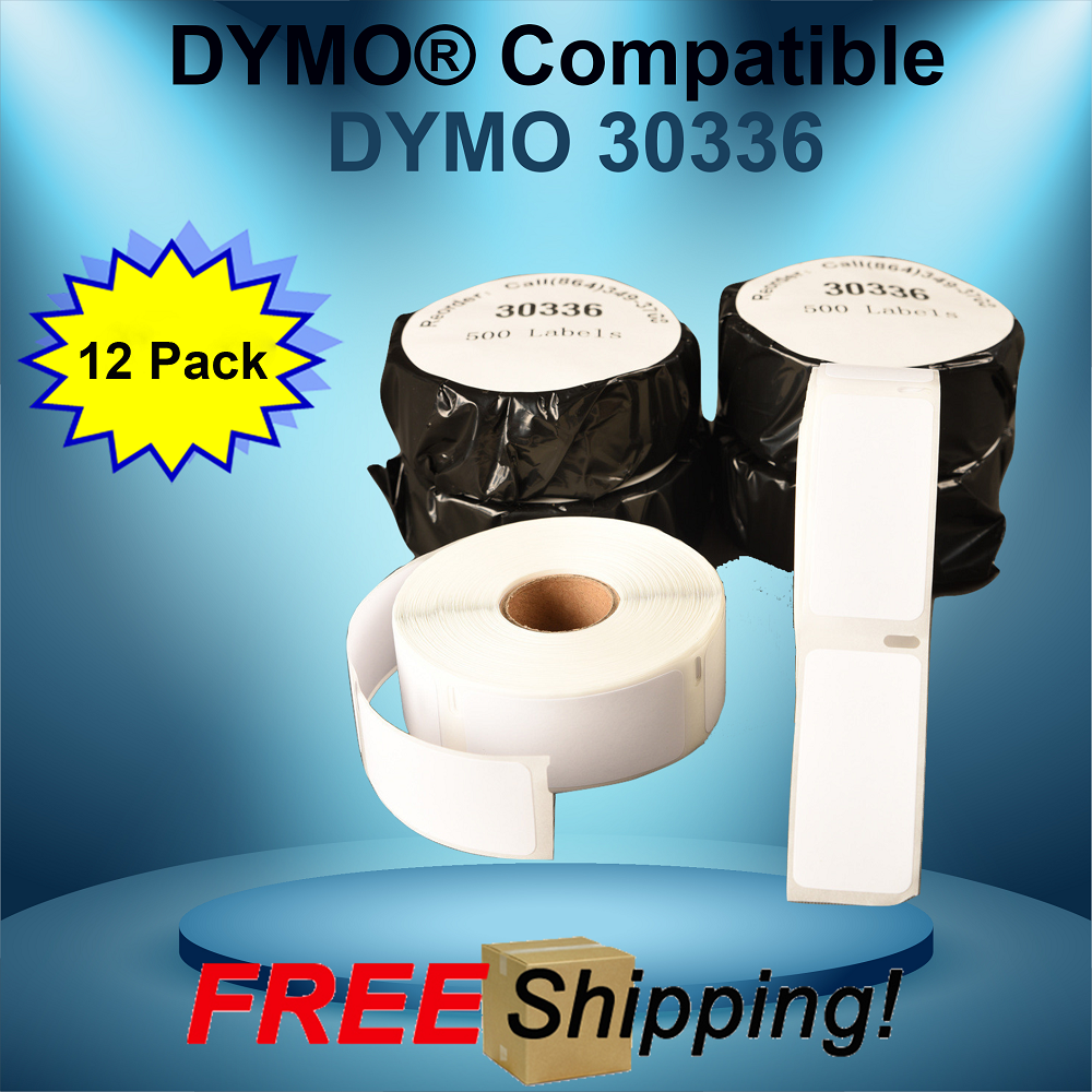 Dymo® Compatible 30336 Waterproof 12 Rolls White Rectangular Shaped EL40 Labels