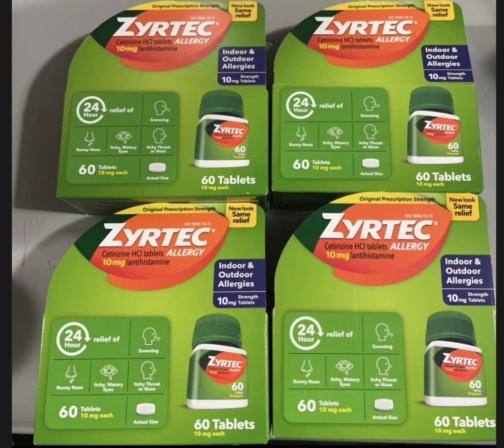 Zyrtec Allergy 60 tablets 4 pack, Exp 2027