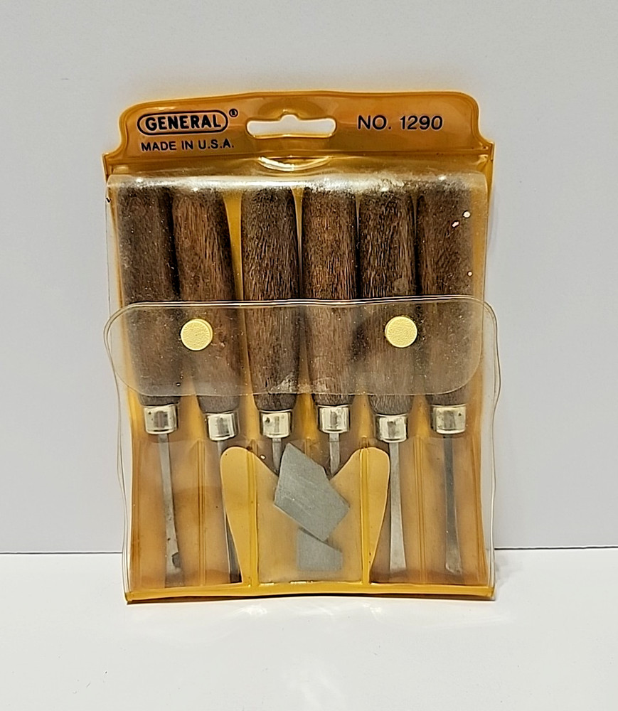 VTG General Tools USA Wood Carving Set 6pc.#1290 Gouges Chisels V-Parting READ