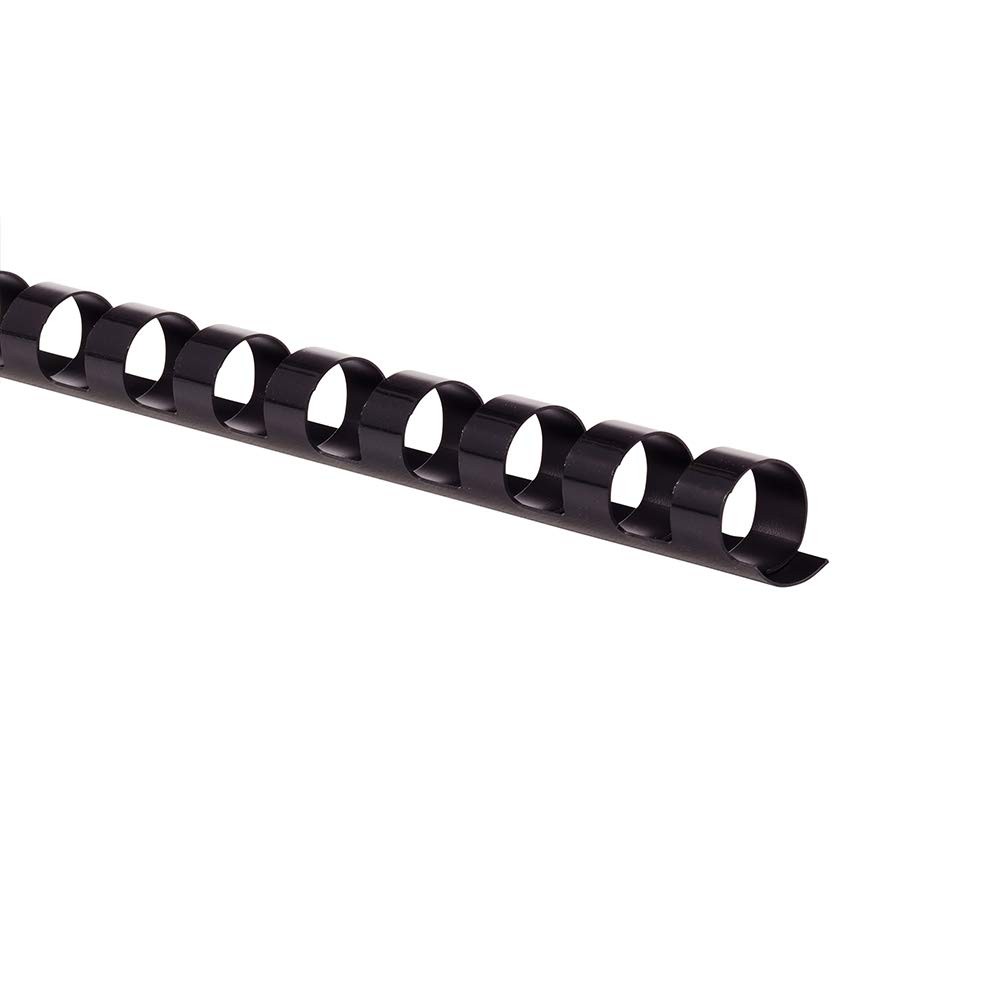 100 Pack Black Combbind Standard Spines 19 Hole For Easy Binding 55 Sheet Cap...