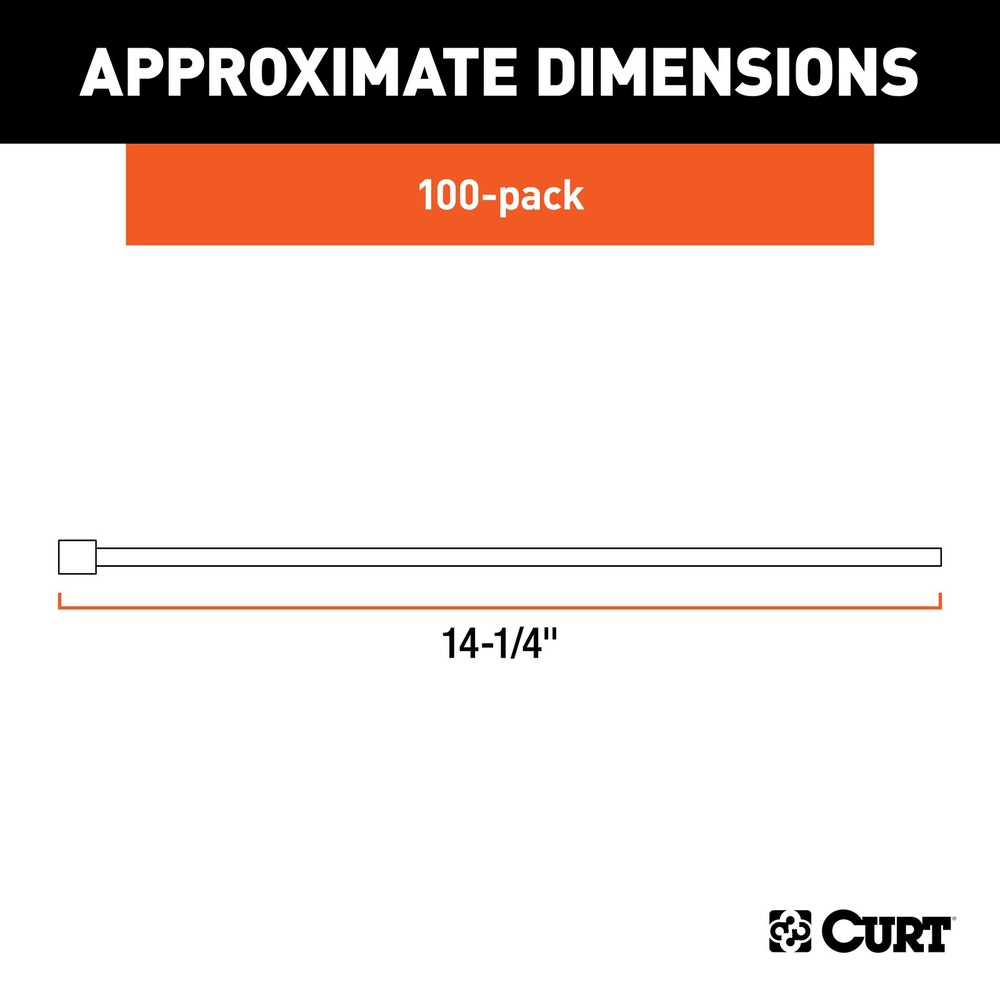 Curt-14-1/4" Plastic Zip Wire Ties (100-Pack)