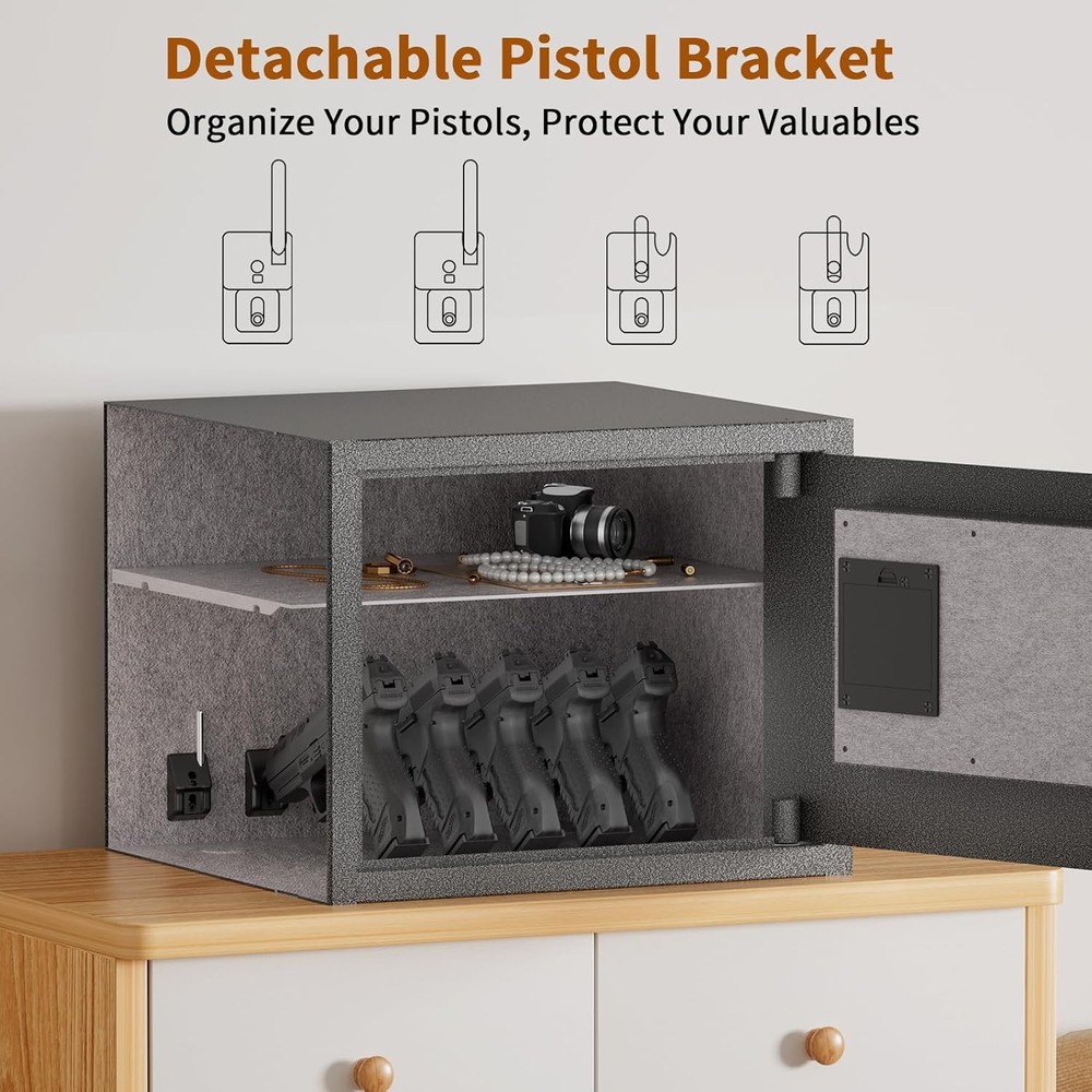 Smart Gun Safe for Multiple Pistols - Biometric Automatic Lock Safe Box