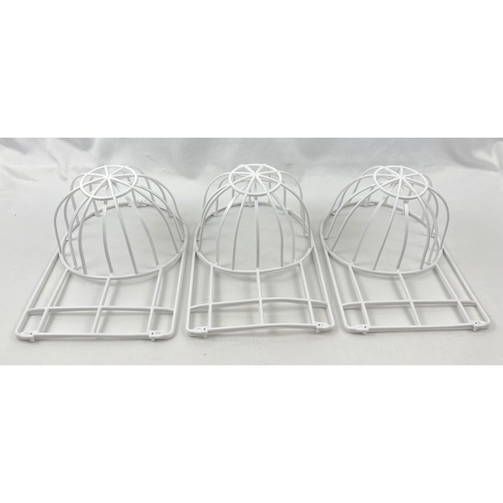 3 Pack White Plastic Baseball Cap Washer Hat Cleaner Shaper Protector Cage