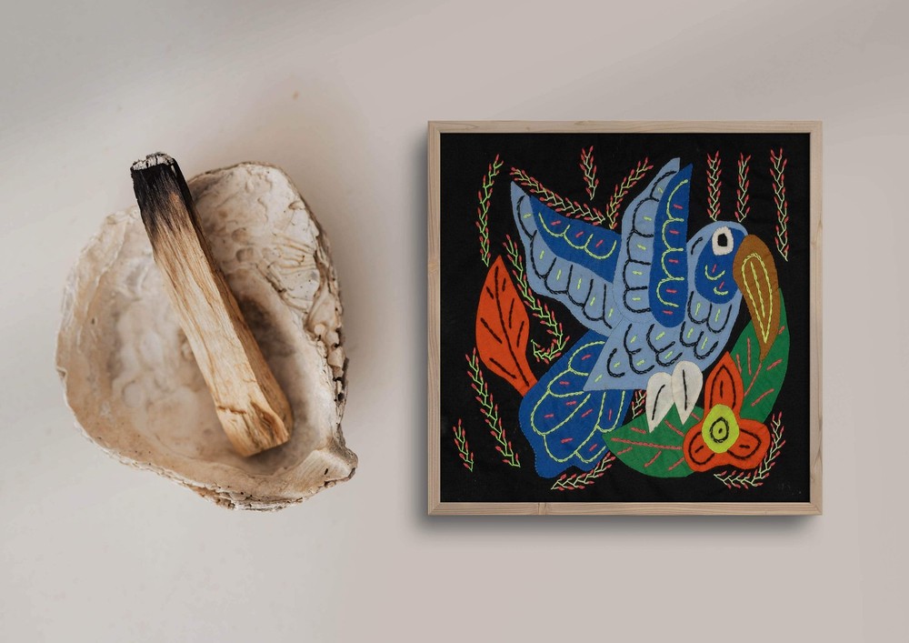Multi-Color Bird Blue And Orange Molita