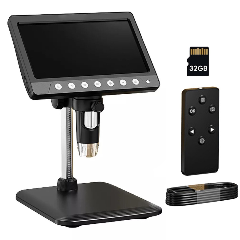 New 7 "IPS Digital Microscope Tool 1200X 1080P Video Focusing Camera Microscope