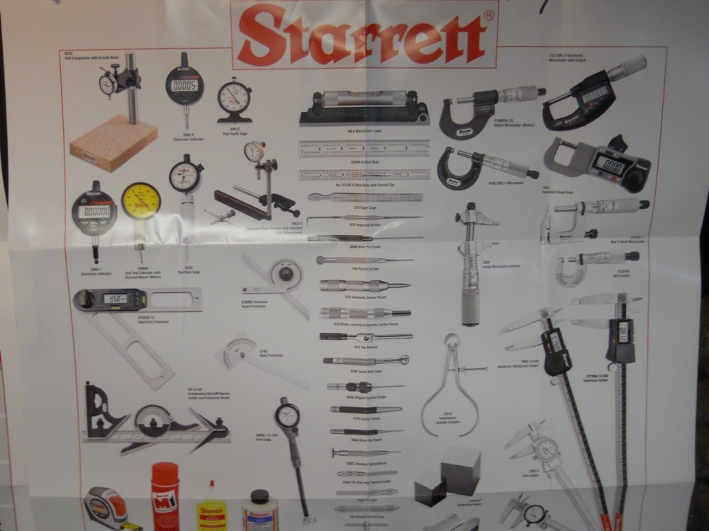 STARRETT. Decimal & Tool Reference Wall Charts W/Pocket Charts & Note Pad New