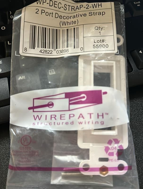 Wirepath WP-DEC-STRAP-2-WH 2 port decor strap box of 20
