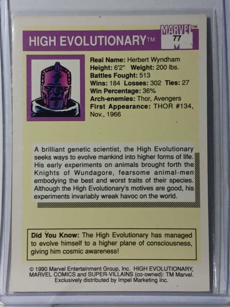 1990 Impel Marvel Universe I Villains 077 High Evolutionary