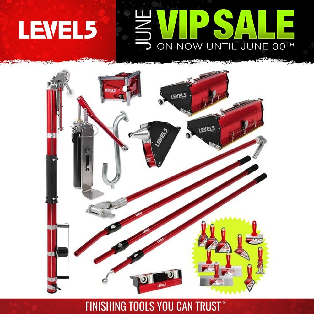 LEVEL5 Taping Tools Set, Mega Flat Boxes, Taper & Handles + BONUS TOOLS | 4-606