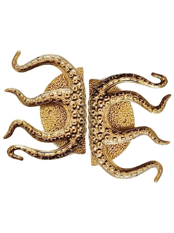 1 complete set version Small 11" wide Octopus HEAVY brass Stunning Solid heavy