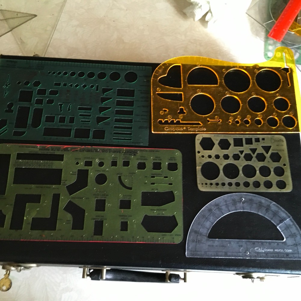 Professional Drafting Tools with Black carrying case and many tools