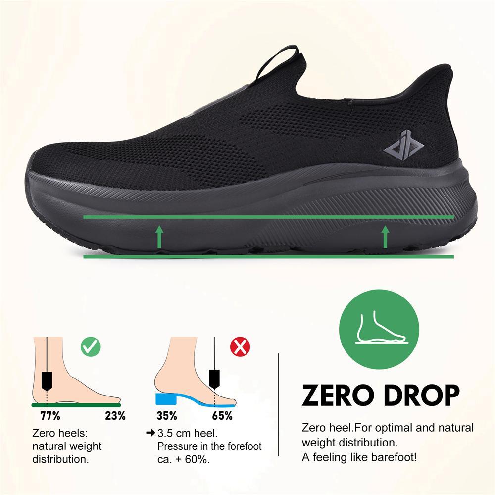 JACKSHIBO Mens Wide Toe Box Shoes Free up Hands Arch Support Orthopedic Sneakers