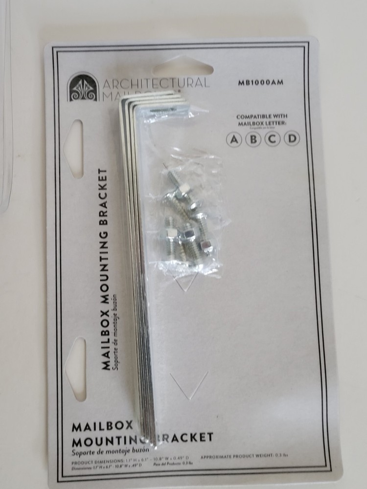 Architectural Mailboxes Black Galvanized Steel Mailbox Mounting Board & Bracket