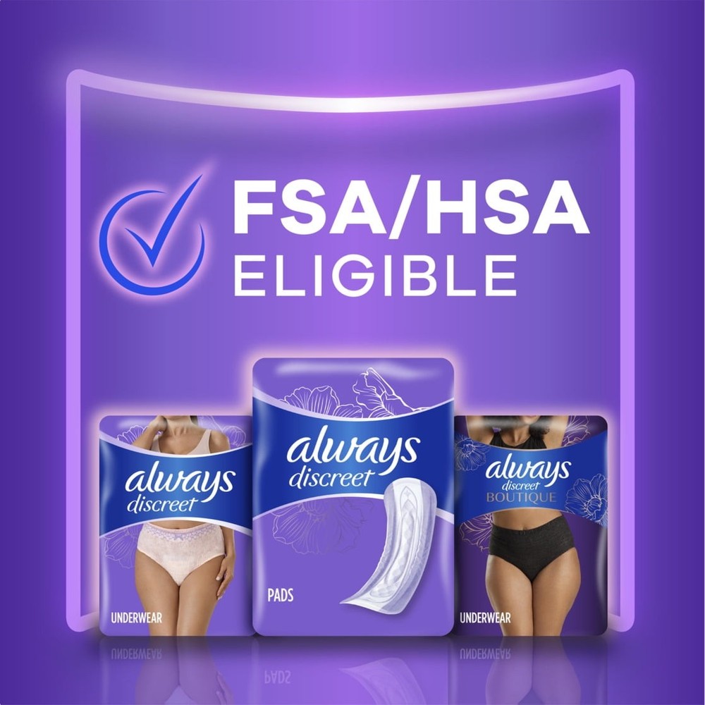 Always Discreet Incontinence Pads, Ultimate Extra Protect Absorbency, Regular