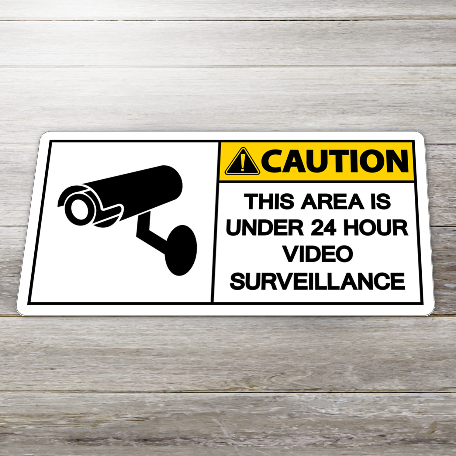 Caution Video Surveillance Sign Vinyl Decal | 24 Hour Security Warning Sticker