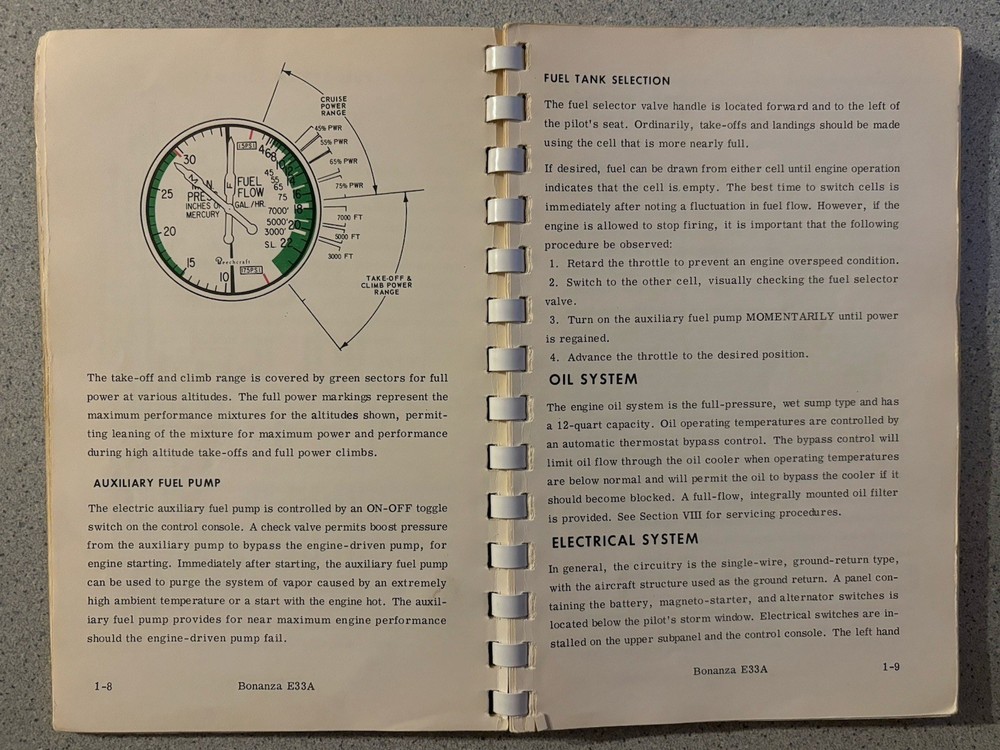 Beechcraft E33A Bonanza Owners Manual POH