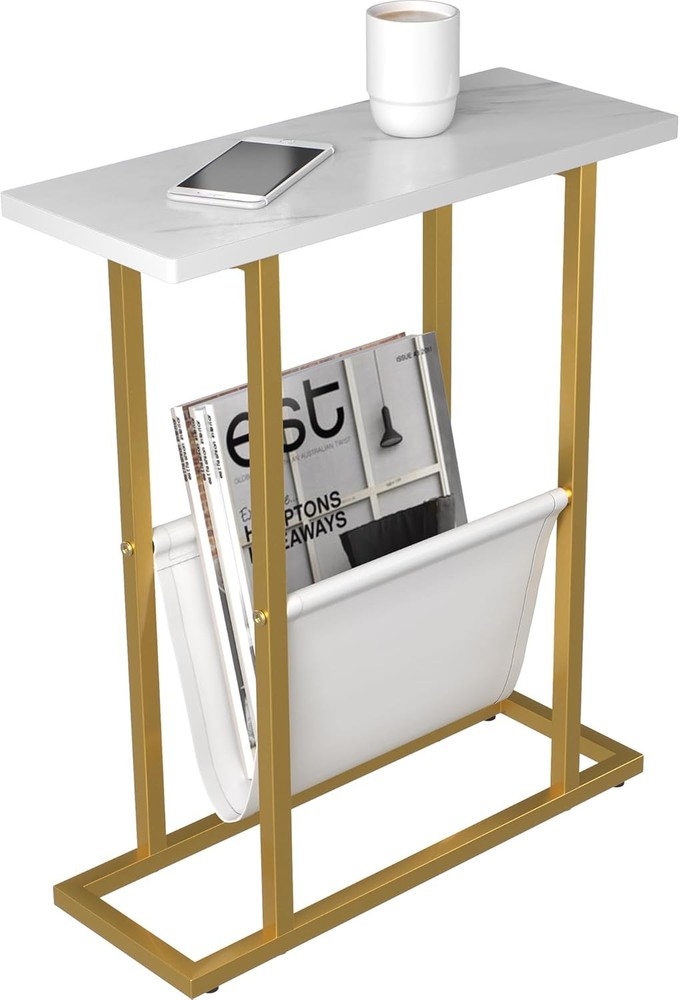 Small Narrow Side Table Small Spaces 17.7" W Slim End Table Magazine Table