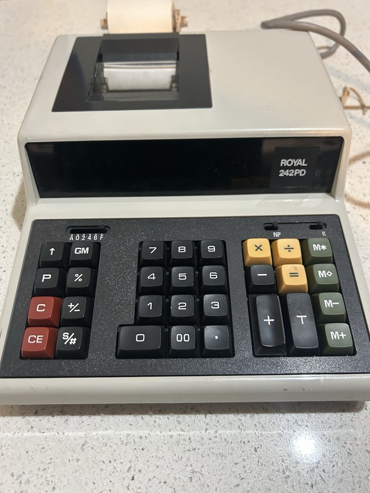 Royal 242PD Vintage Printing Adding Machine - Gray