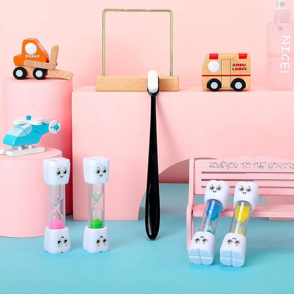 4 Pieces Toothbrush Timer 2 Minute Sand Timer Smile Pattern Tooth Brushing for P