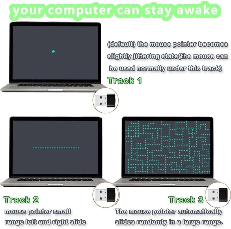 Mouse Jiggler Undetectable Mini with Switch Button Portable Wireless USB Mous...