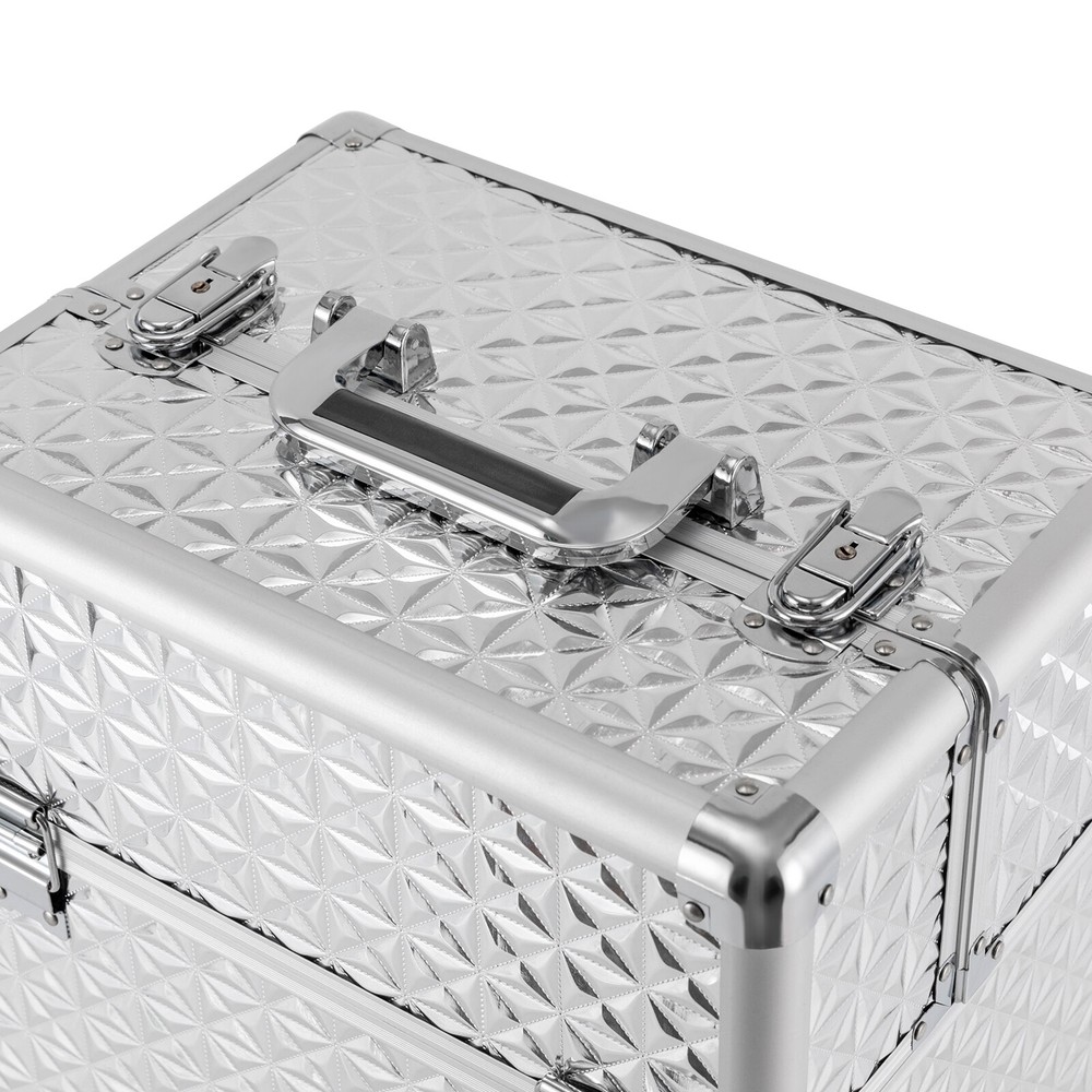 Rolling Nail Case Wheeled Manicure Makeup Train Box Storage Case Organizer