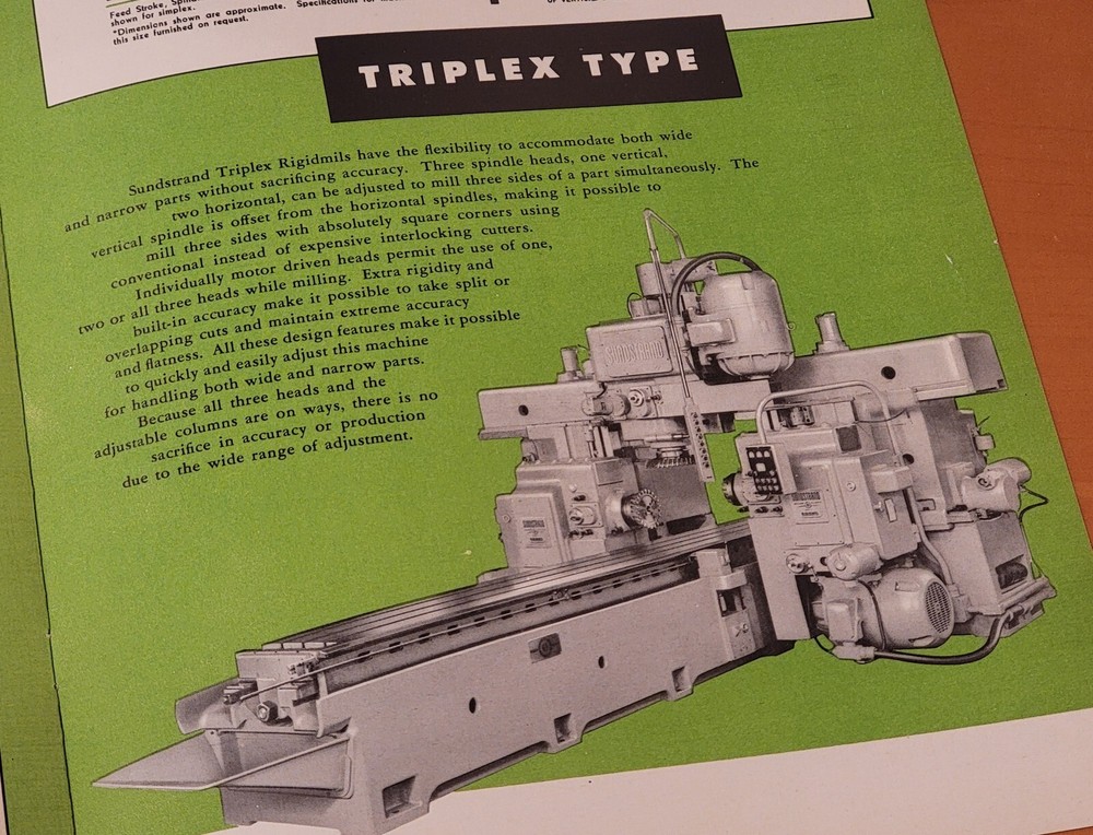 SUNDSTRAND RIGIDMILL Model 55 Sales Catalog