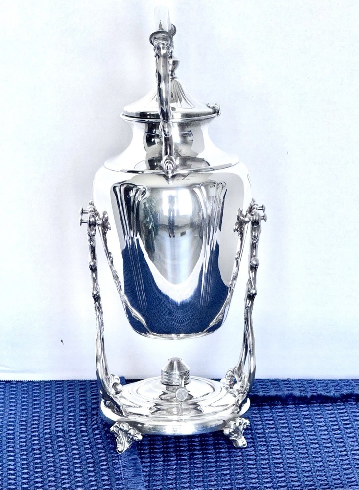 Sheridan Silverplate Tilting Teapot Samovar Stand with Burner Coffee Server