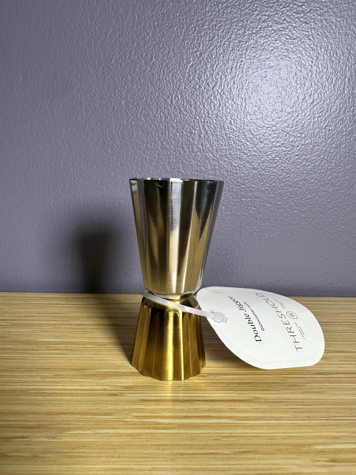 Threshold Double Jigger Metal Stainless Steel Gold Commercial Bar Tool