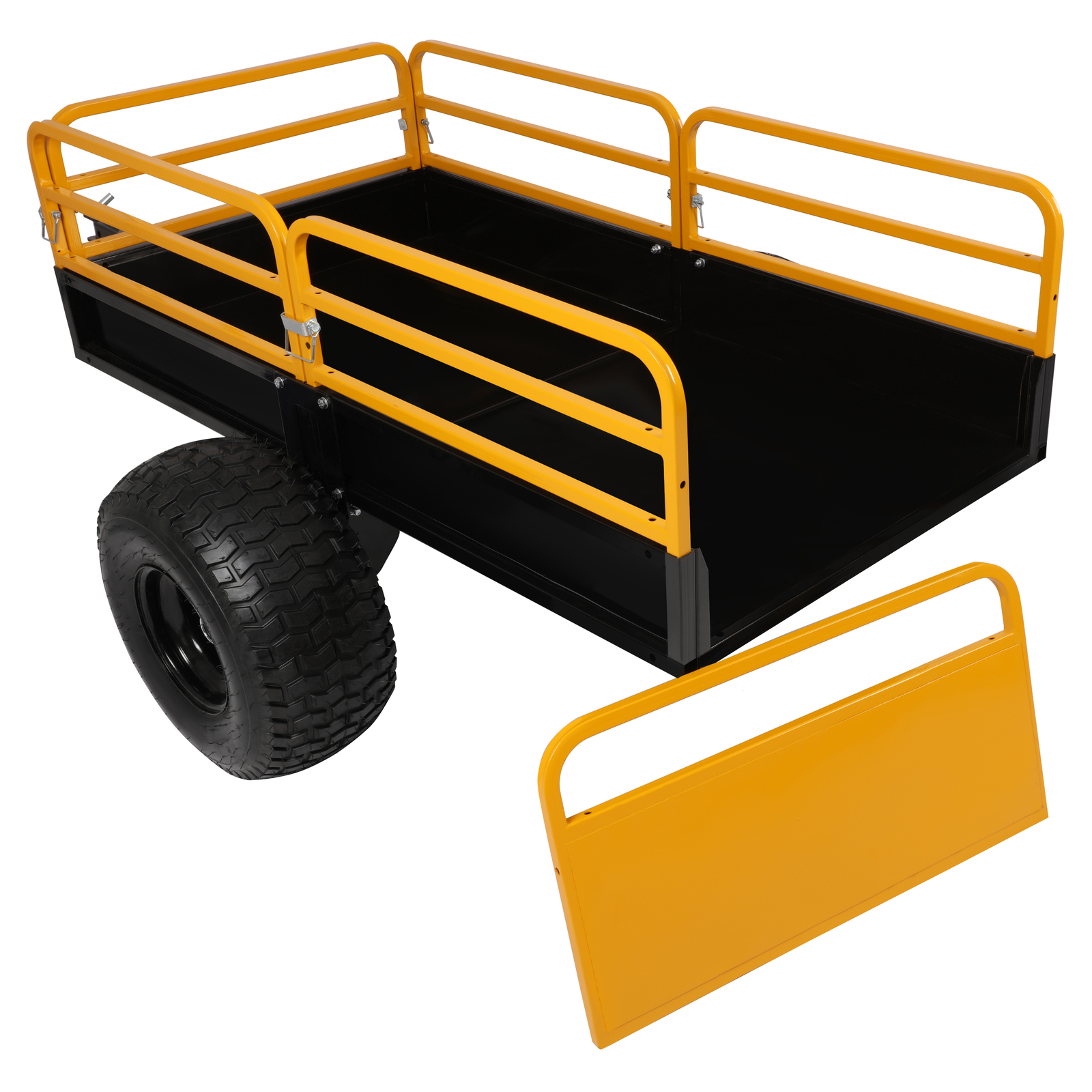 For ATV / UTV Heavy Duty Utility Cart Cargo Trailer Tow Behind Dump Cart 1600lbs