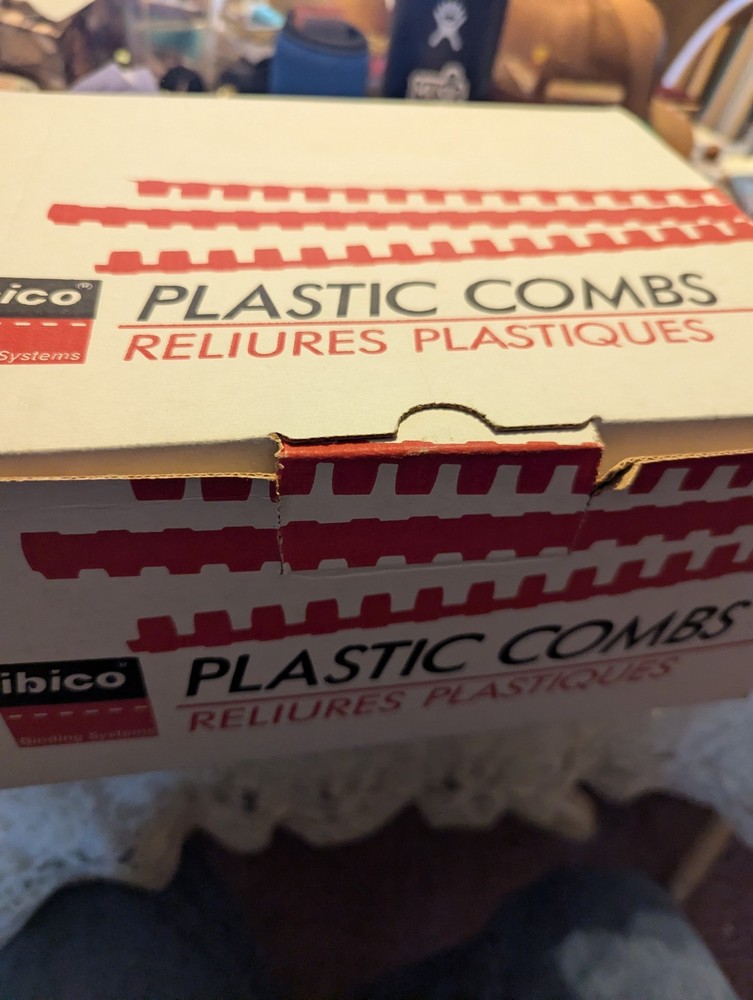 Ibico Plastic Combs For Binding Booklets. 11" Size. Black, White & A Few Blue.