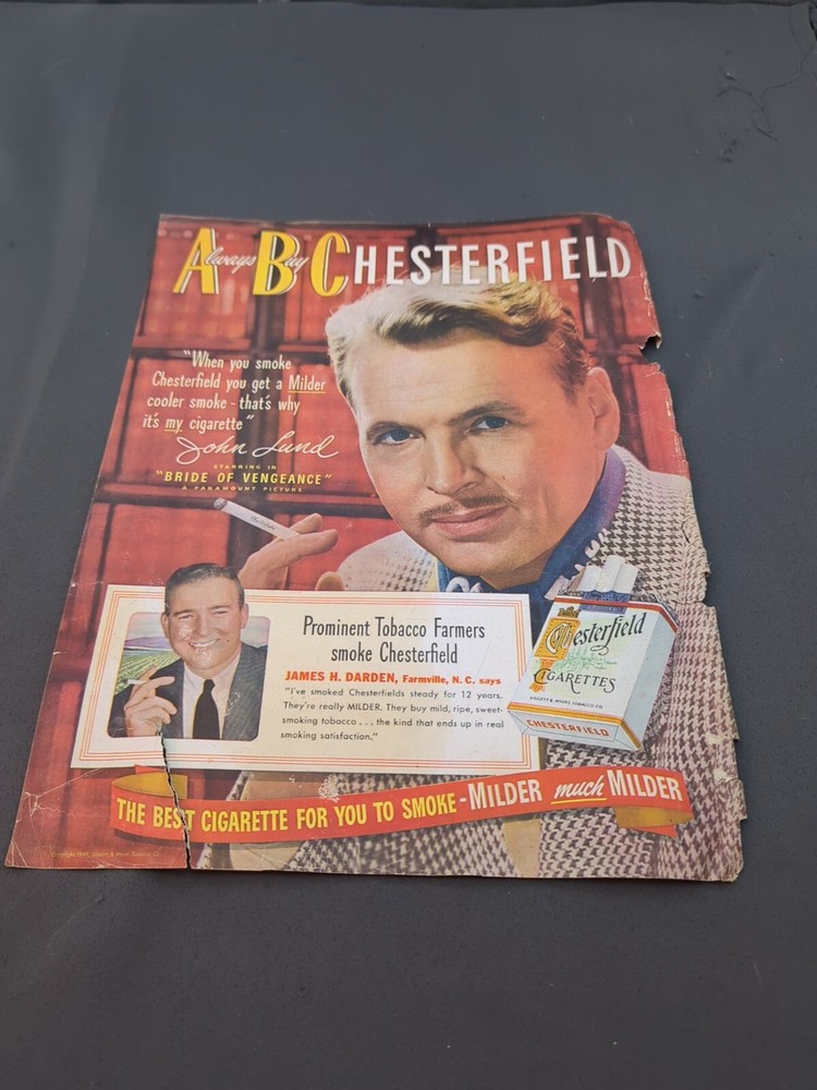 Chesterfield Cigarette Advertisement 1940s