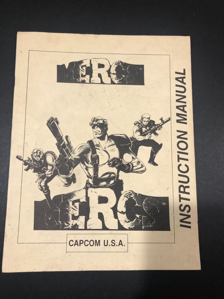 Mercs Arcade Instruction Manual....Capcom