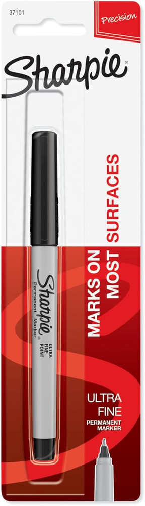Permanent Marker, Ultra Fine Point, Black, 1 Count